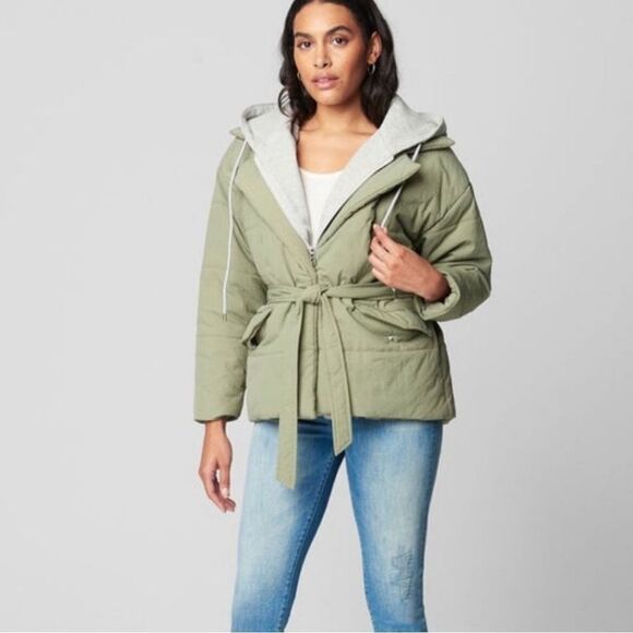 NWT Blank NYC Fair Shake Hooded Jacket Mixed Media Black- Size Medium - Picture 2 of 15